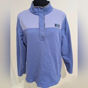 L.L. Bean Women's Two-Tone Blue Pullover Fleece Sweatshirt